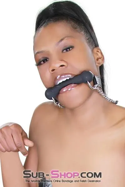 4716RS      Silicone Bit Gag with Leash Reins Set