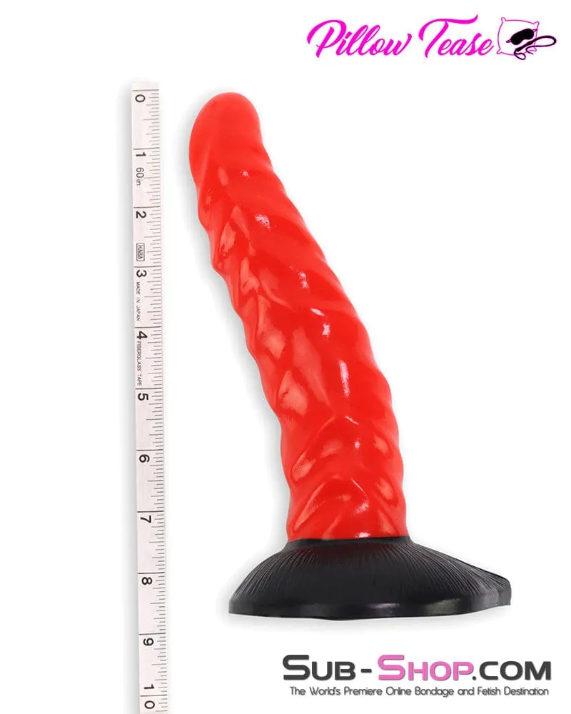 4779M      Monster Red Silicone Suction Base Dildo