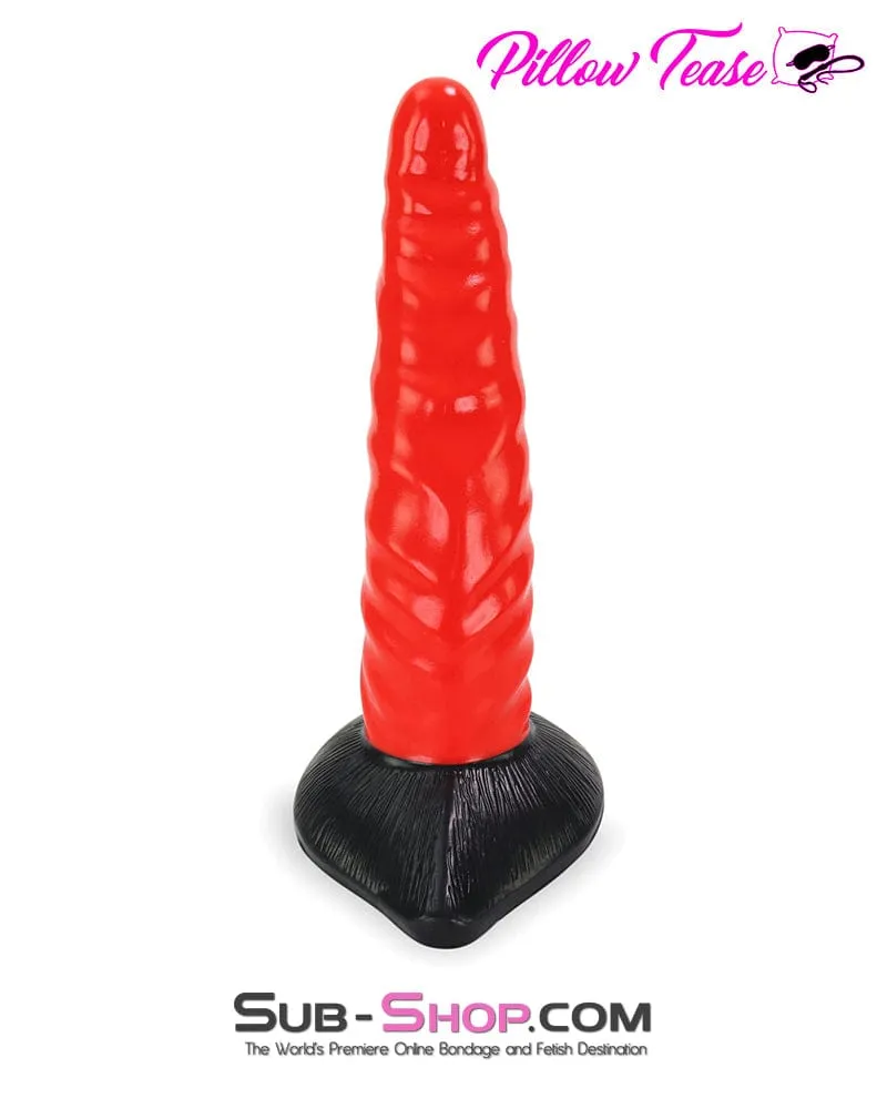 4779M      Monster Red Silicone Suction Base Dildo