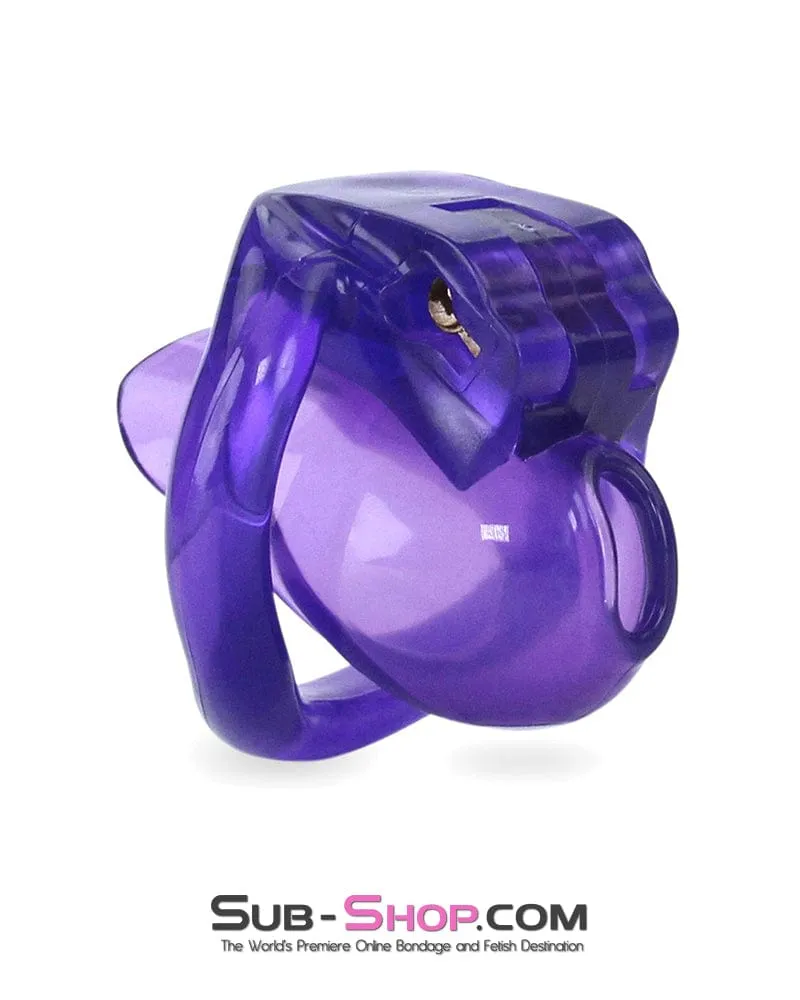 5337M      Tiny Nub Mini Purple Locking Chastity Cock Cage