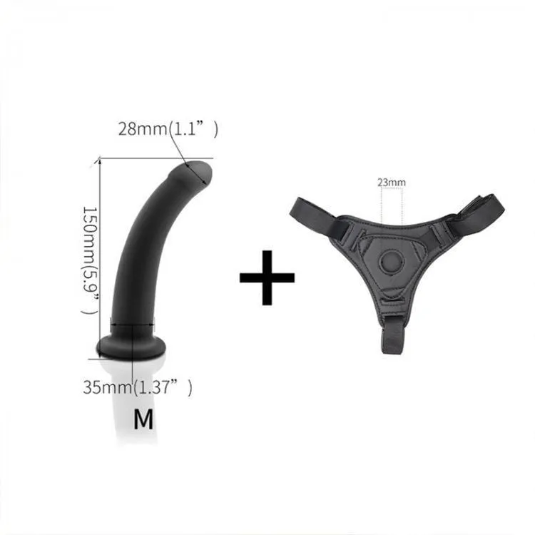 6171M-SIS      Sissy Slave Tart Pegger Strap On Silicone Dildo Dominant Female and Soft Harness Set