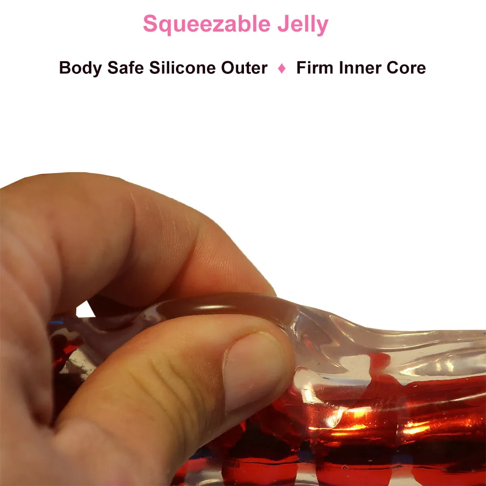 7 Silicone Jelly Squeezable G-Spot Vibrator Multi-Speed Red