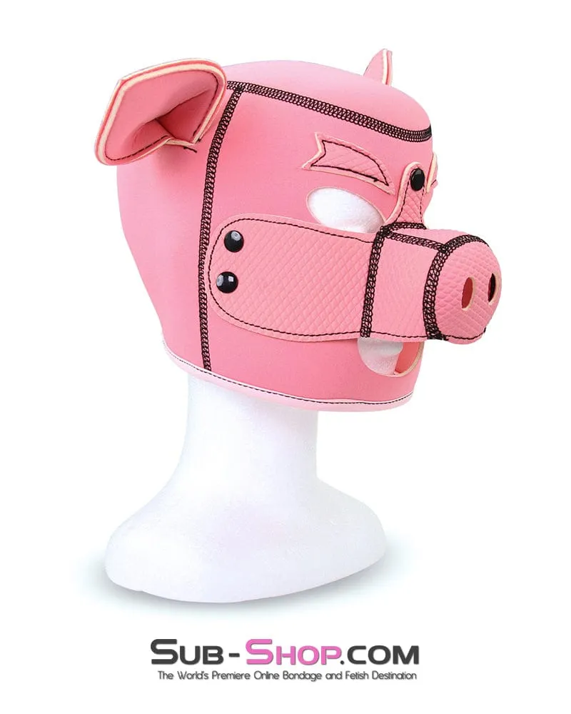 7784M-SIS      Serve Me Pig Sissy Bondage Hood with Snap Off Nose