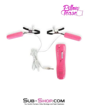 7807M      7 Function Vibrating Pink Nipple Clamps Set - MEGA Deal