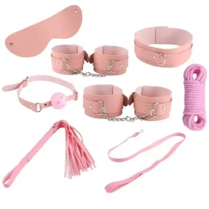 7945DL      Captured Damsel Pink 8 Pc Bondage Fantasy Kit - MEGA Deal