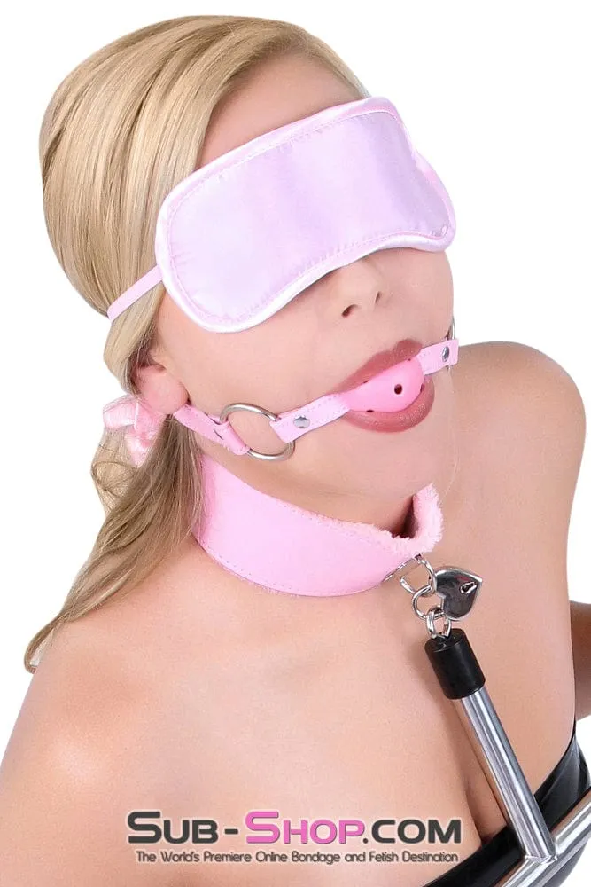 8923DL-SIS      Sissy Bondage Female Domination Basic Accessory Pink Satin Blindfold