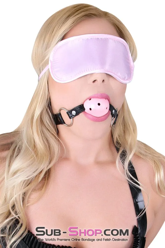 8923DL-SIS      Sissy Bondage Female Domination Basic Accessory Pink Satin Blindfold
