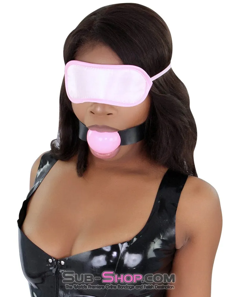 8923DL-SIS      Sissy Bondage Female Domination Basic Accessory Pink Satin Blindfold
