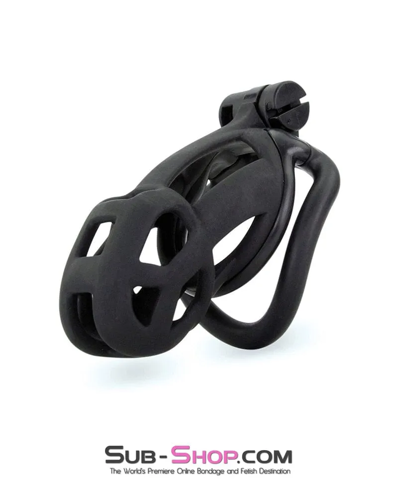 9097M      Chastity Games Locking Cock Cage. Long Length