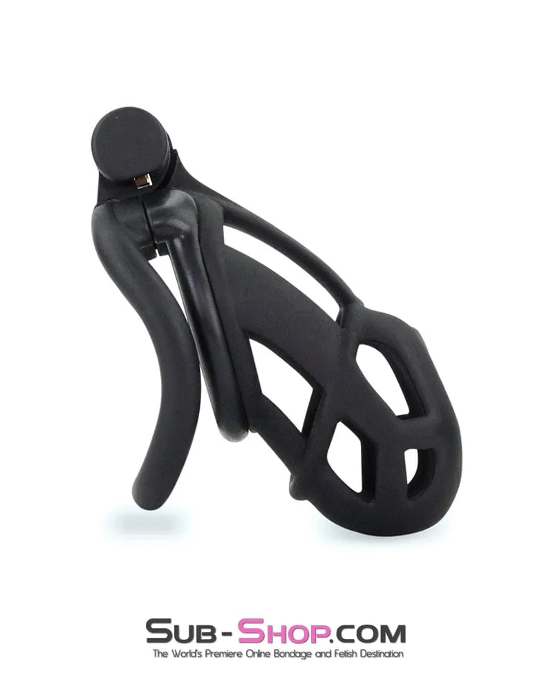 9097M      Chastity Games Locking Cock Cage. Long Length