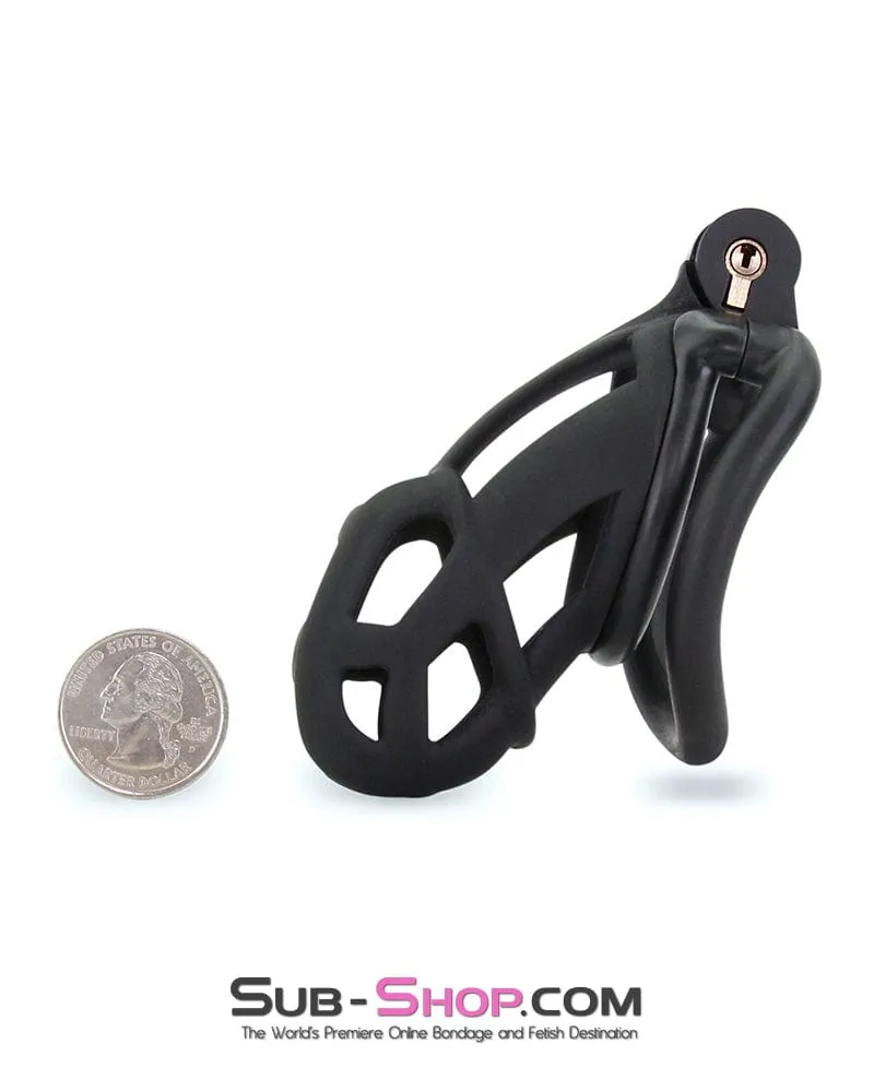 9097M      Chastity Games Locking Cock Cage. Long Length