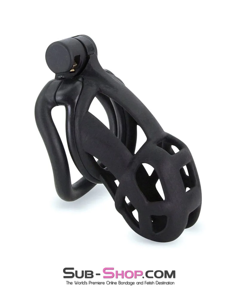 9097M      Chastity Games Locking Cock Cage. Long Length