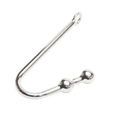 9315HS-SIS      Sissy Trap Chrome Steel Double Ball Bondage Slave Anal Hook