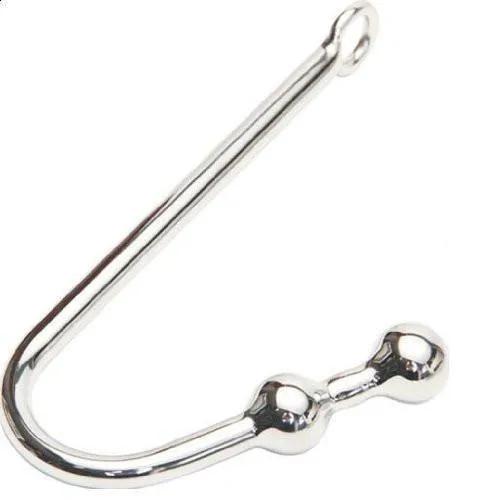 9315HS-SIS      Sissy Trap Chrome Steel Double Ball Bondage Slave Anal Hook