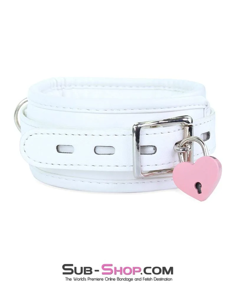 9726AE-SIS      Sissy Minx Pretty Pink Heart Bondage Sissy Training Gear Padlock