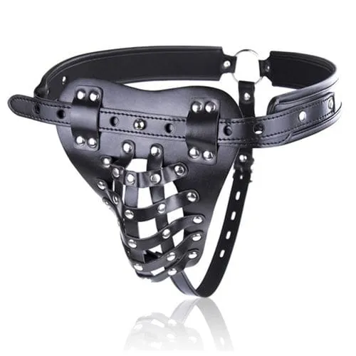 9870M-SIS      Alpha Cage Locking Sissy Bondage Belt with Chastity Cage