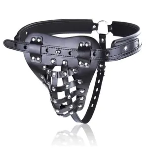 9870M-SIS      Alpha Cage Locking Sissy Bondage Belt with Chastity Cage