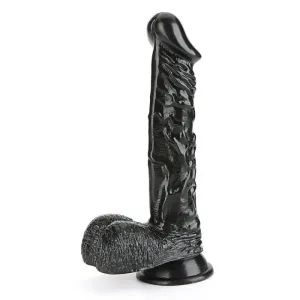 9989M  Midnight Obsession BIG 8.85 Realistic Black PVC Dildo