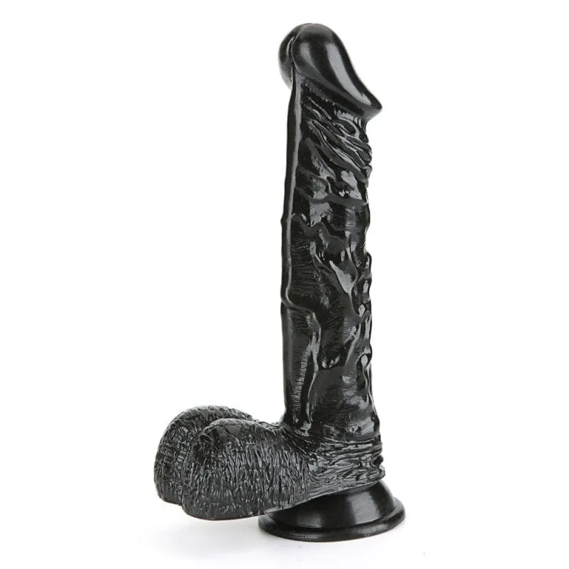 9989M  Midnight Obsession BIG 8.85 Realistic Black PVC Dildo