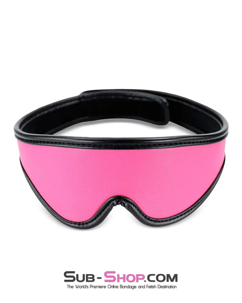 9995DL-SIS      Hot Pink Sissy 6 Piece Bondage Collar. Wrist Cuffs. Ankle Cuffs and Blindfold Set