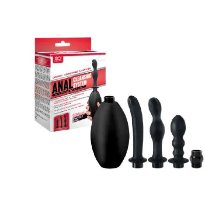 ANAL DOUCHE SET WITH BULB BLACK