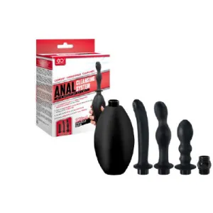 ANAL DOUCHE SET WITH BULB BLACK