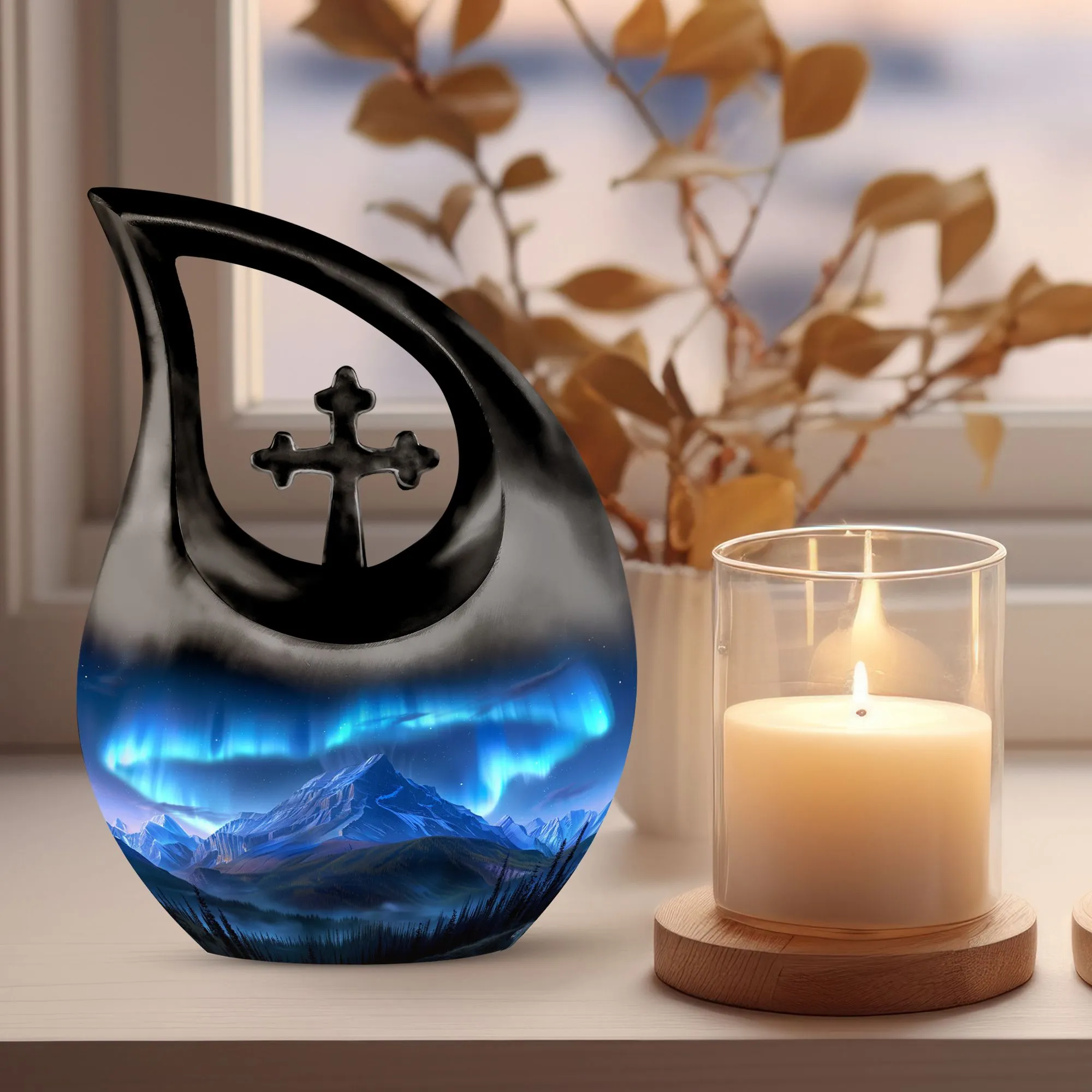 Arora Borealis Urn - Uniquely Crafted Customized Memorial Urn