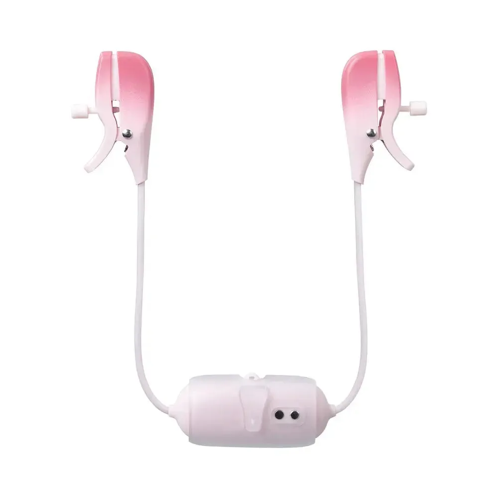 BDSM Nipple Torture Lovense Gemini Vibrating Bluetooth Nipple Clamps - Pink