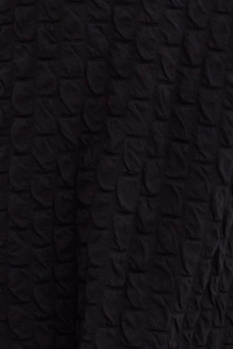 Black Maxi Skirt High Rise Bodycon Textured Jersey