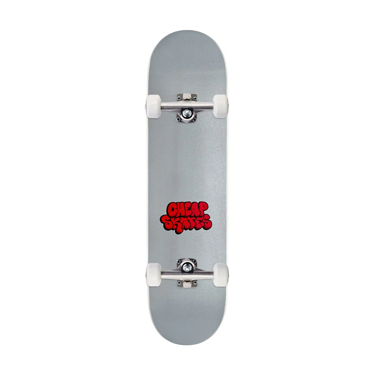 CCS Cheap Skates Tag Glitter Mini Skateboard Complete - White - 7.25"