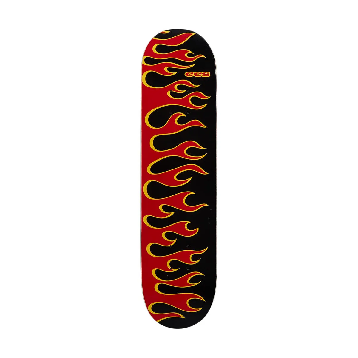CCS Flames Mini Skateboard Deck - Black/Red - 7.25"