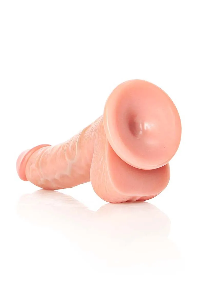 Curved Realistic Dildo Balls Suction Cup - 6''/ 15.5 Cm