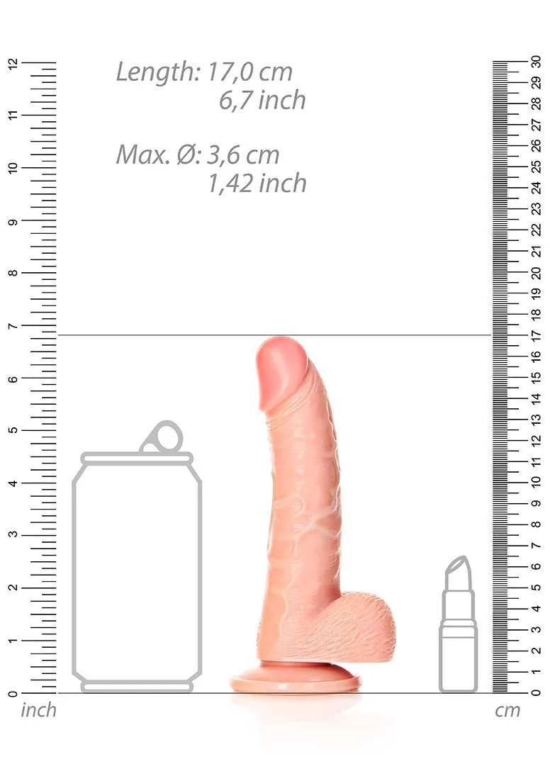 Curved Realistic Dildo Balls Suction Cup - 6''/ 15.5 Cm