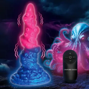 Deluxe Lord Kraken Creature Dildo Vibrating Glow-in-the-Dark Remote Control