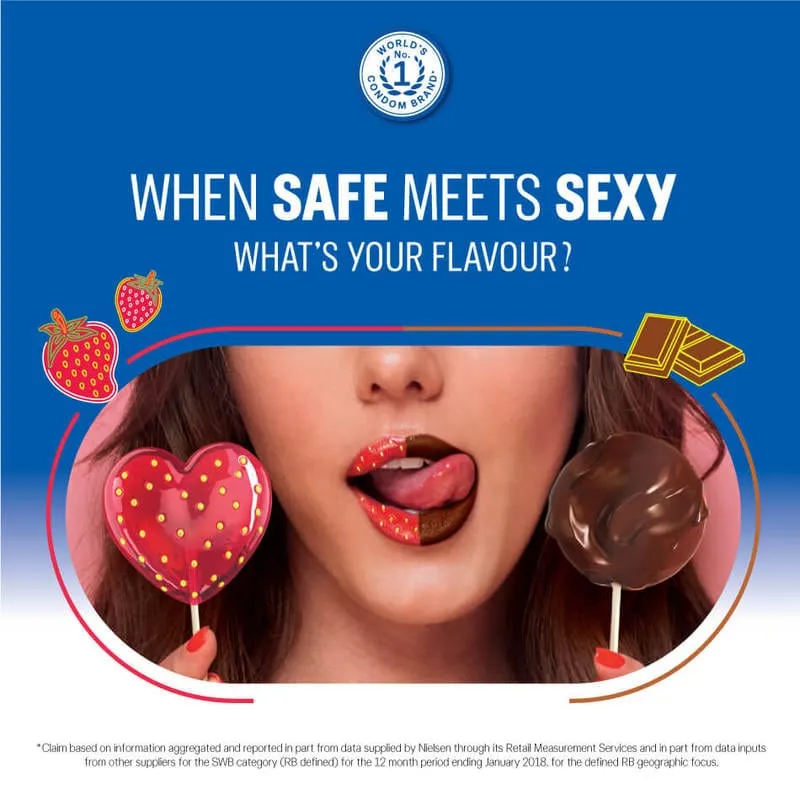 Durex - Chocolate Flavoured with Dots Textured Condoms