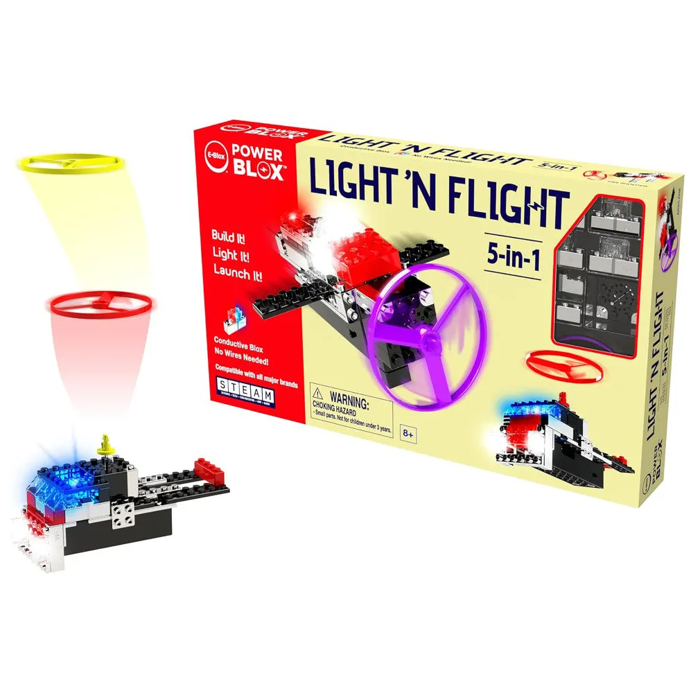 E-Blox Power Blox Light 'N Flight 5-in-1 Building Set - 58pcs, for Kids Ages 8 