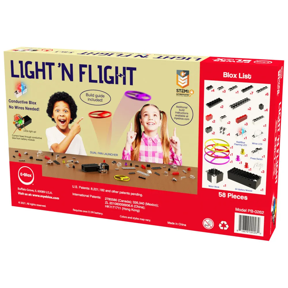 E-Blox Power Blox Light 'N Flight 5-in-1 Building Set - 58pcs, for Kids Ages 8 