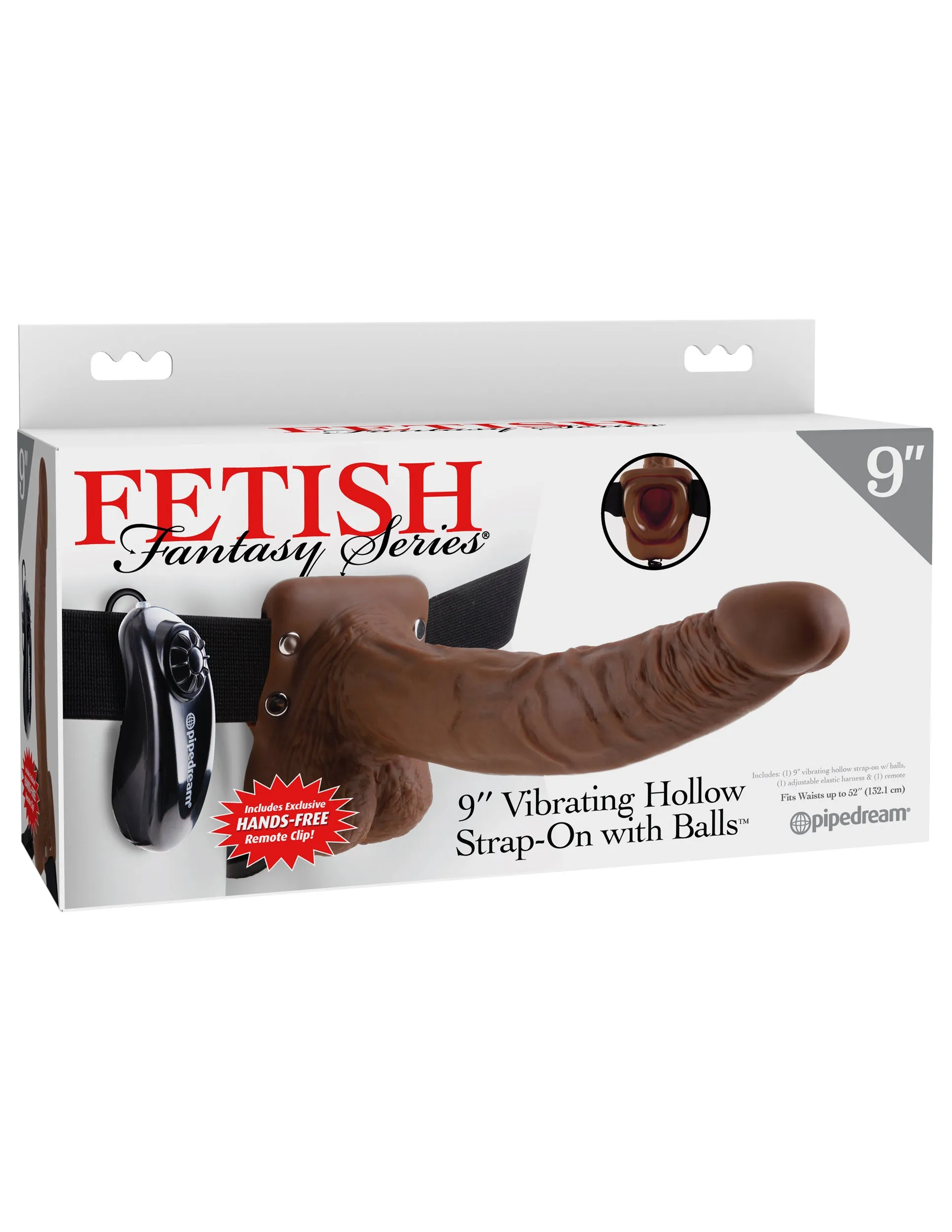 Fetish Fantasy Series - 9 Vibrating Hollow Strap-On with Balls