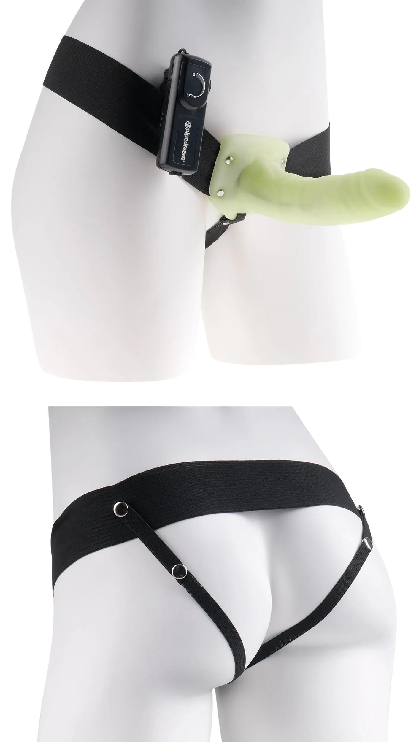 Fetish Fantasy Series - For Him or Her Vibrating Hollow Strap-On