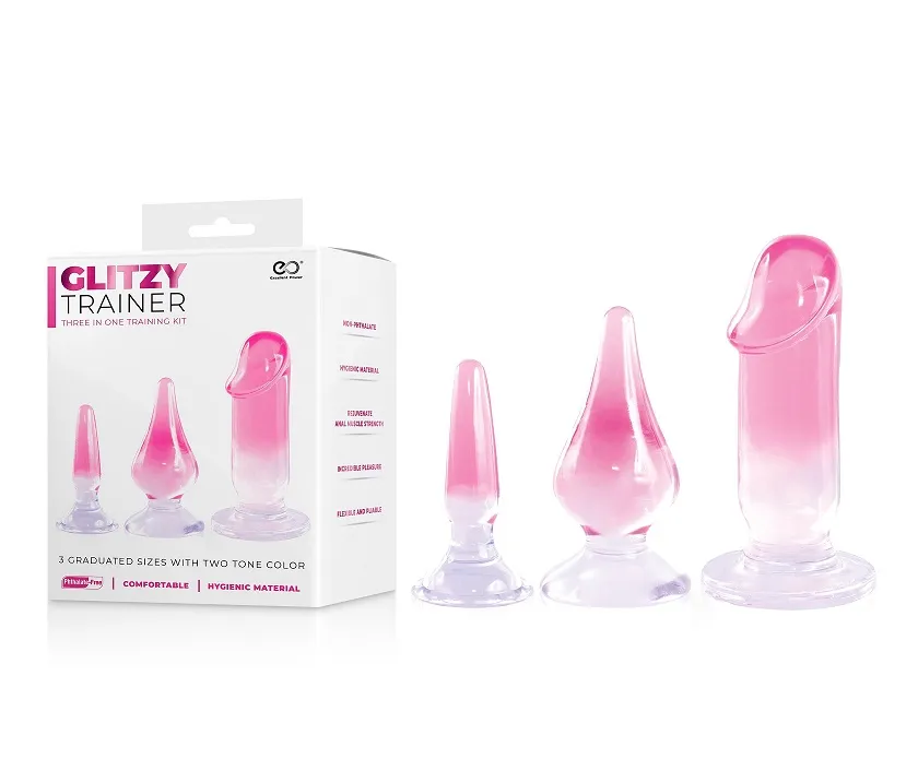 GLITZY TRAINER 3 IN 1 DONG MIXED SET - PINK