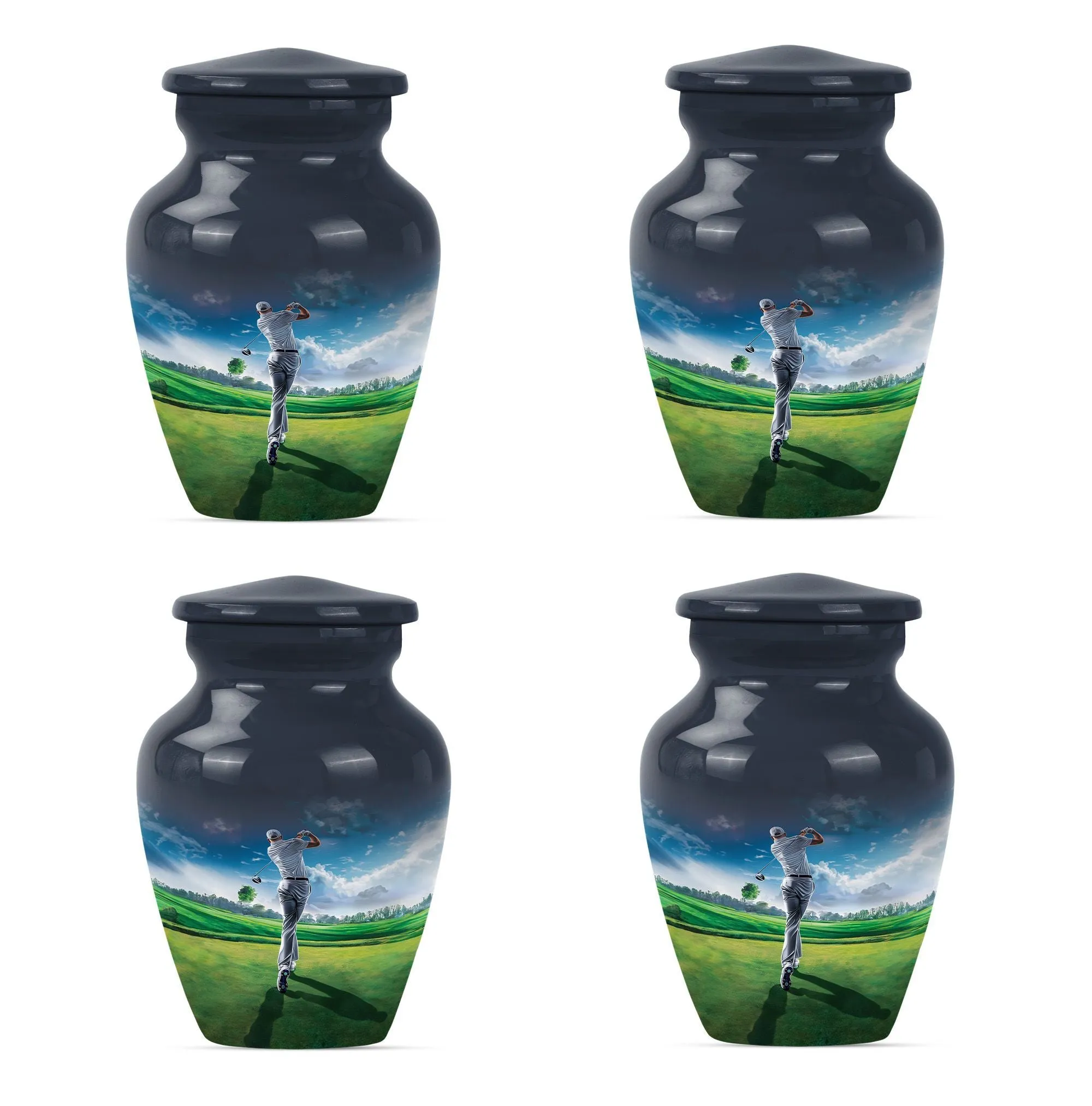 Golf Memorial Funeral Urn, Miniature Keepsake Urn For Human Ashes