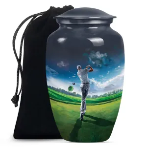 Golf Memorial Funeral Urn, Miniature Keepsake Urn For Human Ashes