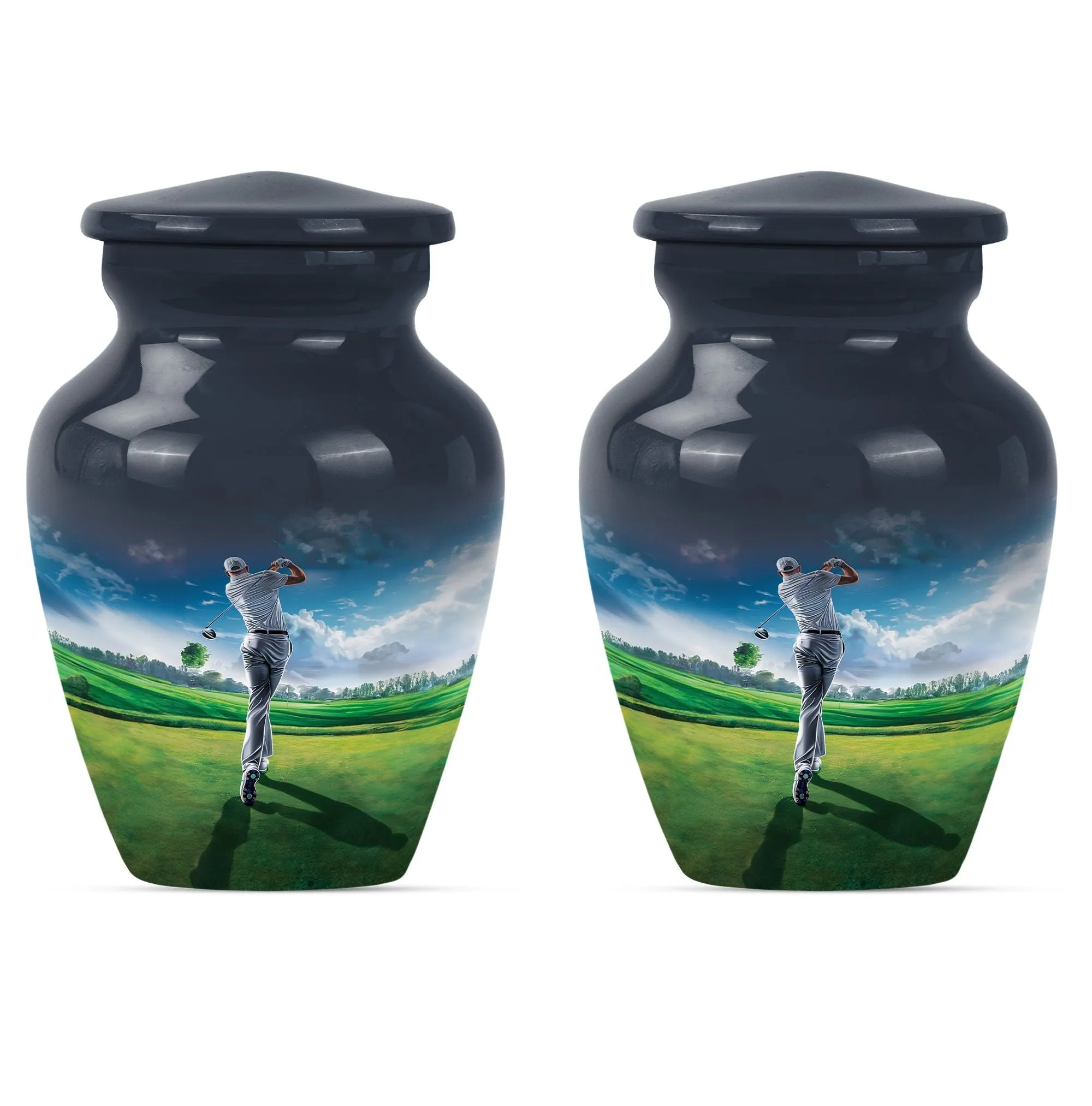 Golf Memorial Funeral Urn, Miniature Keepsake Urn For Human Ashes