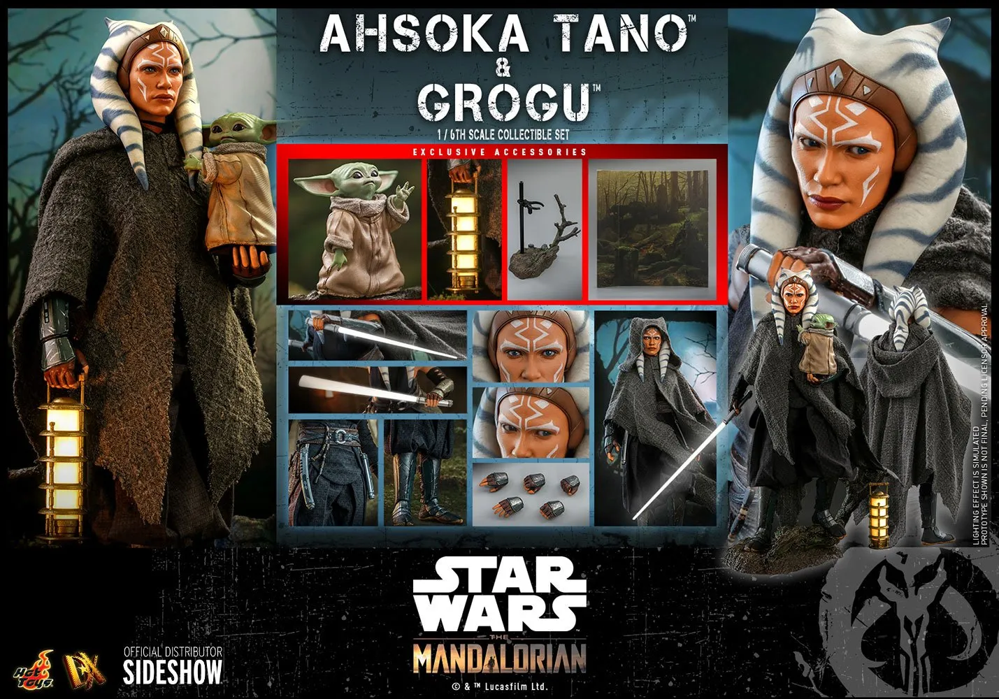 Hot Toys 1/6 Scale Figure - Ahsoka Tano & Grogu (Star Wars: Episode The Mandalorian)