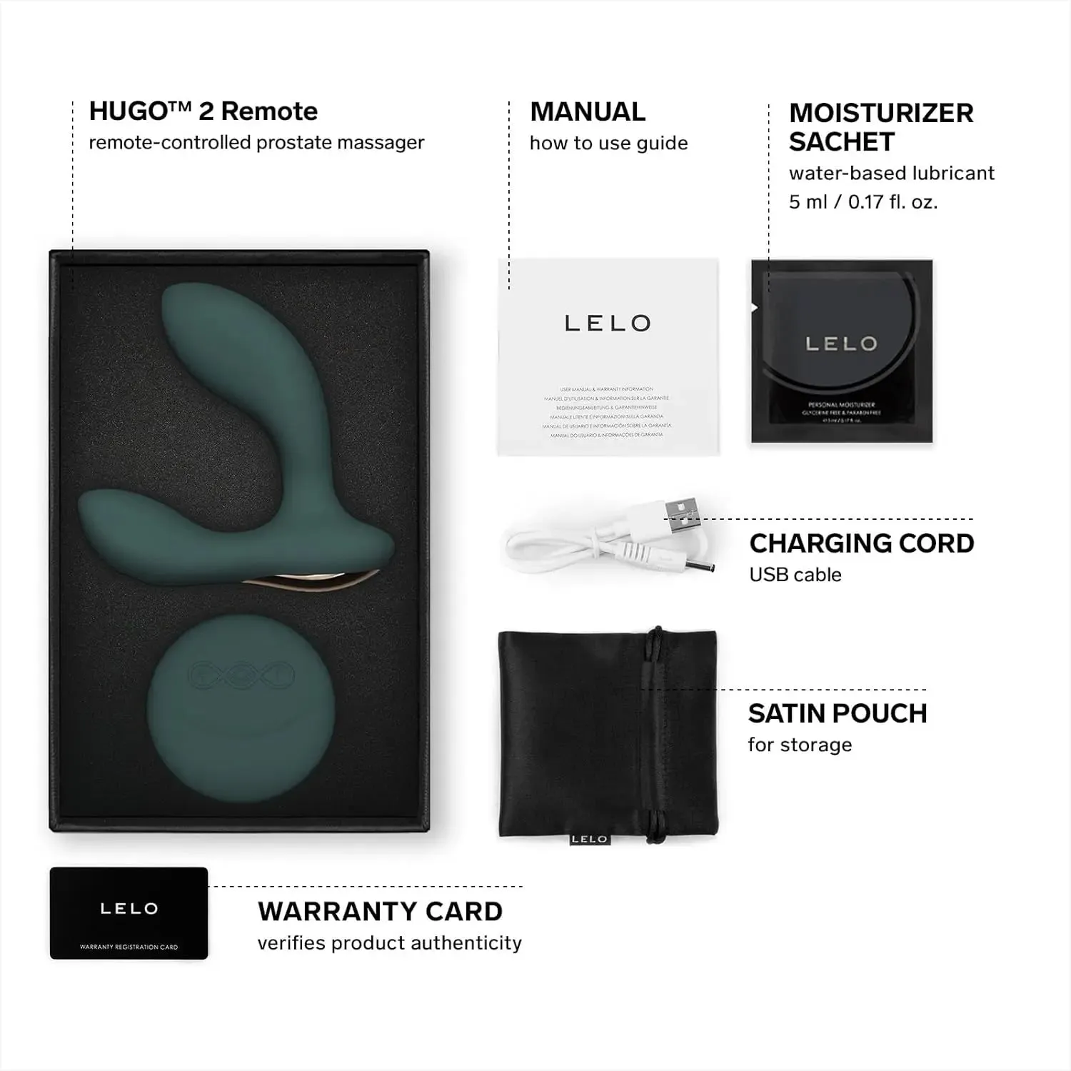 LELO Hugo 2 Remote Controlled Prostate Massager Anal Sex Toy for Men