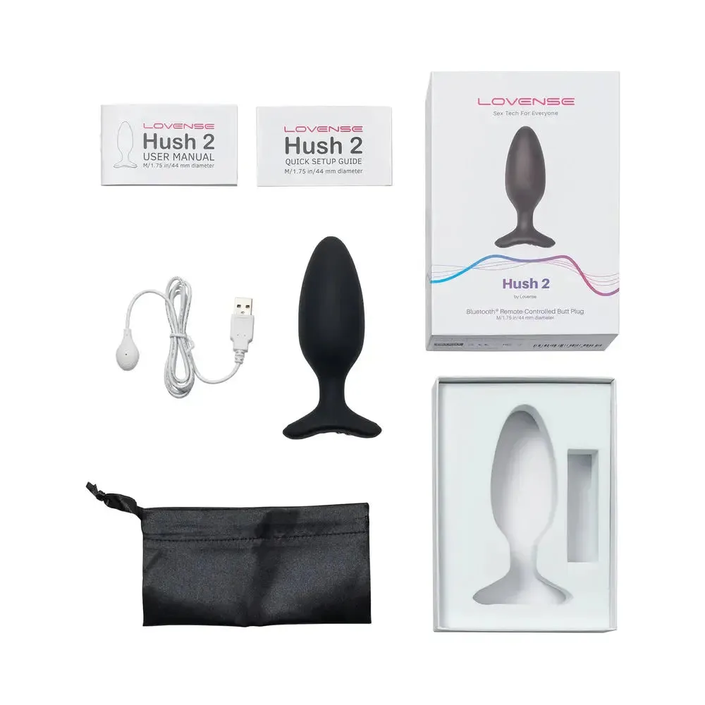 Lovense Hush 2 Remote-Controlled Anal Plug Vibrating M 1.75 inch