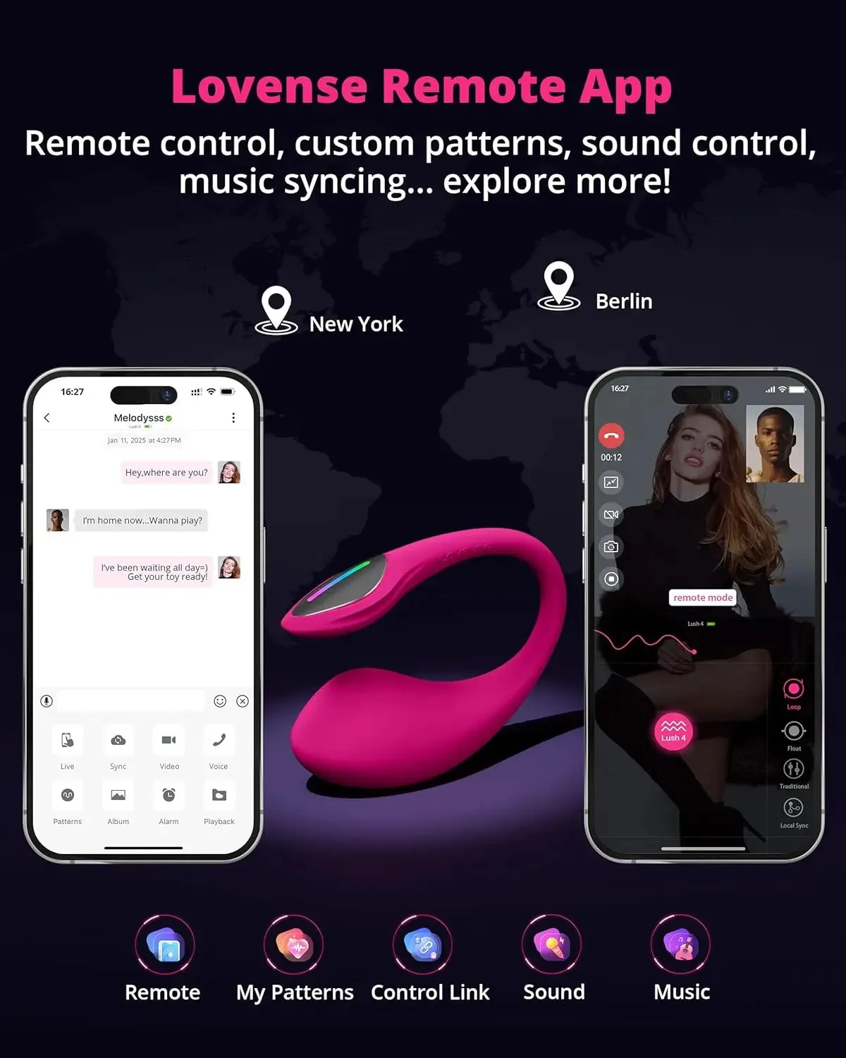 Lovense Lush 4 Bluetooth Remote-Controlled Egg Vibrator Sex Toy for Couples