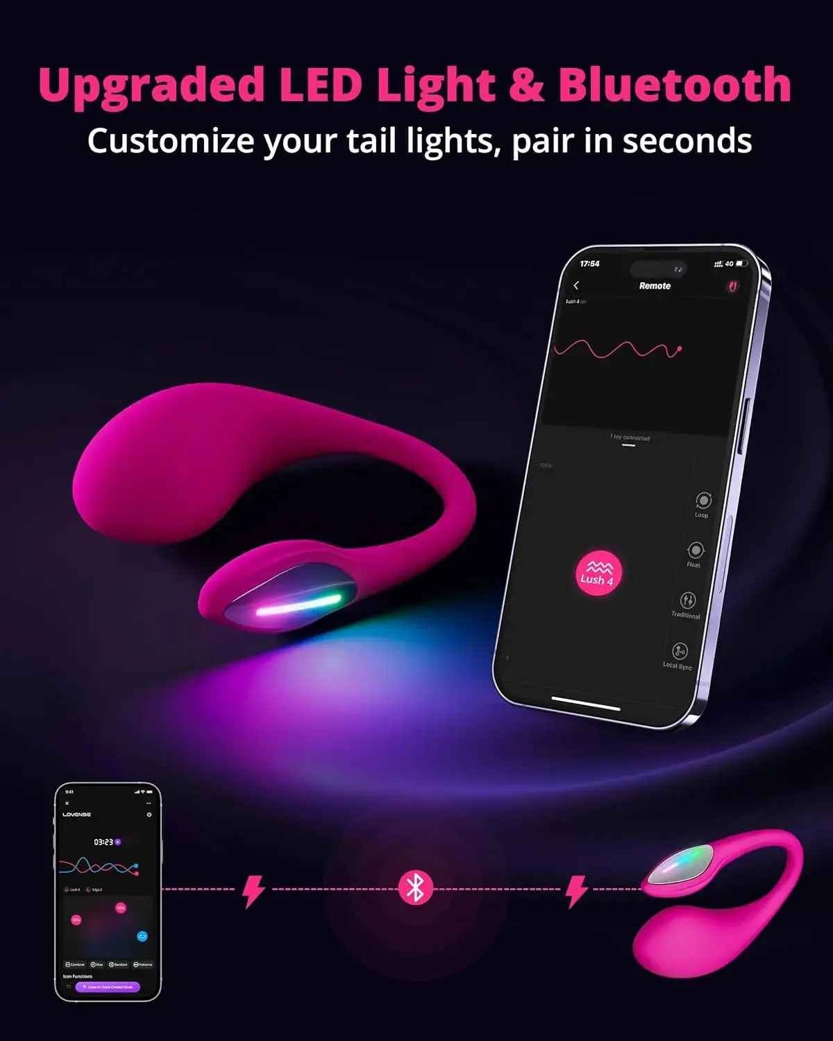 Lovense Lush 4 Bluetooth Remote-Controlled Egg Vibrator Sex Toy for Couples