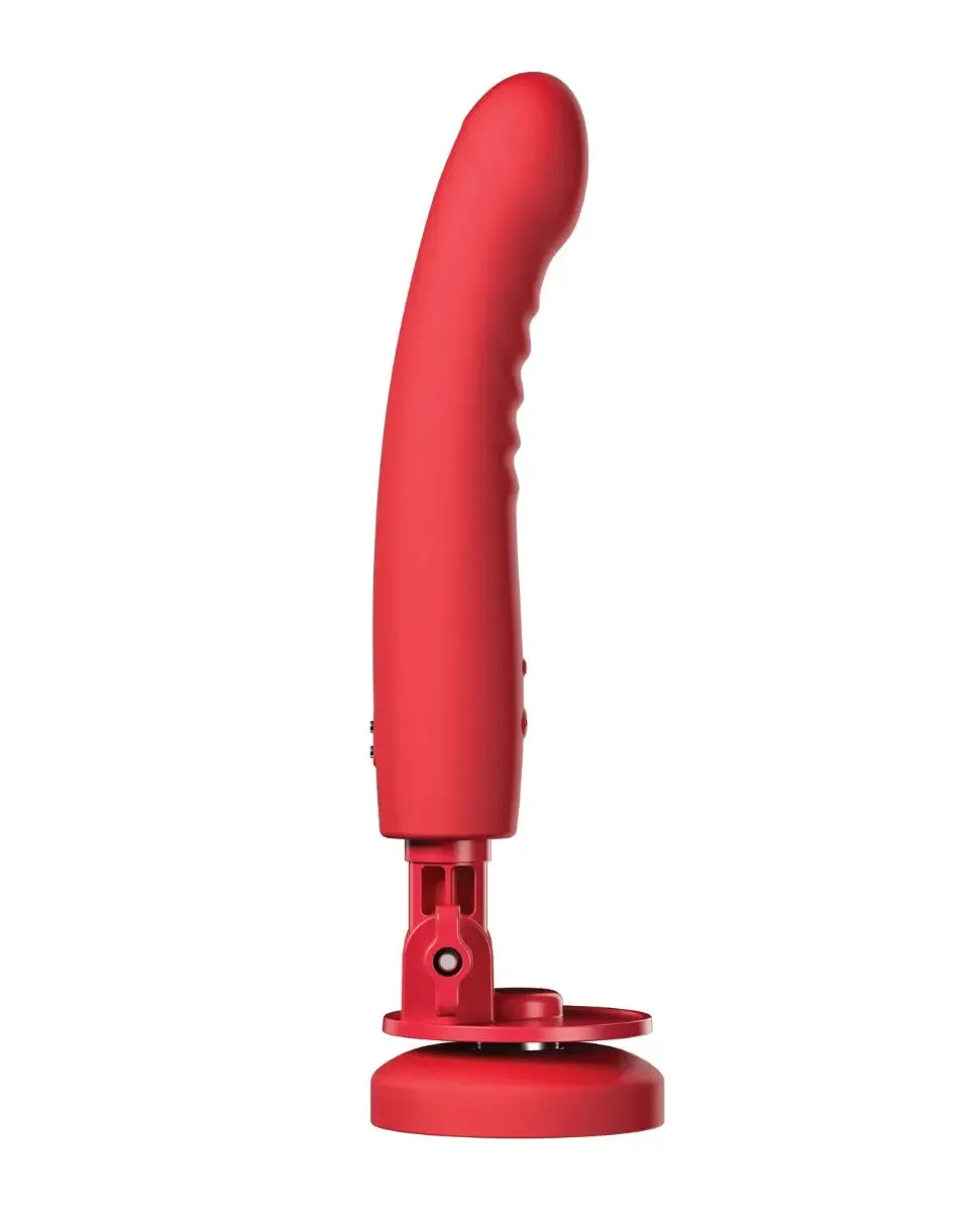 Lovense Mission 2 Bluetooth Suction Cup Dildo Sex Toy Touch-Sensitive Tech - Red