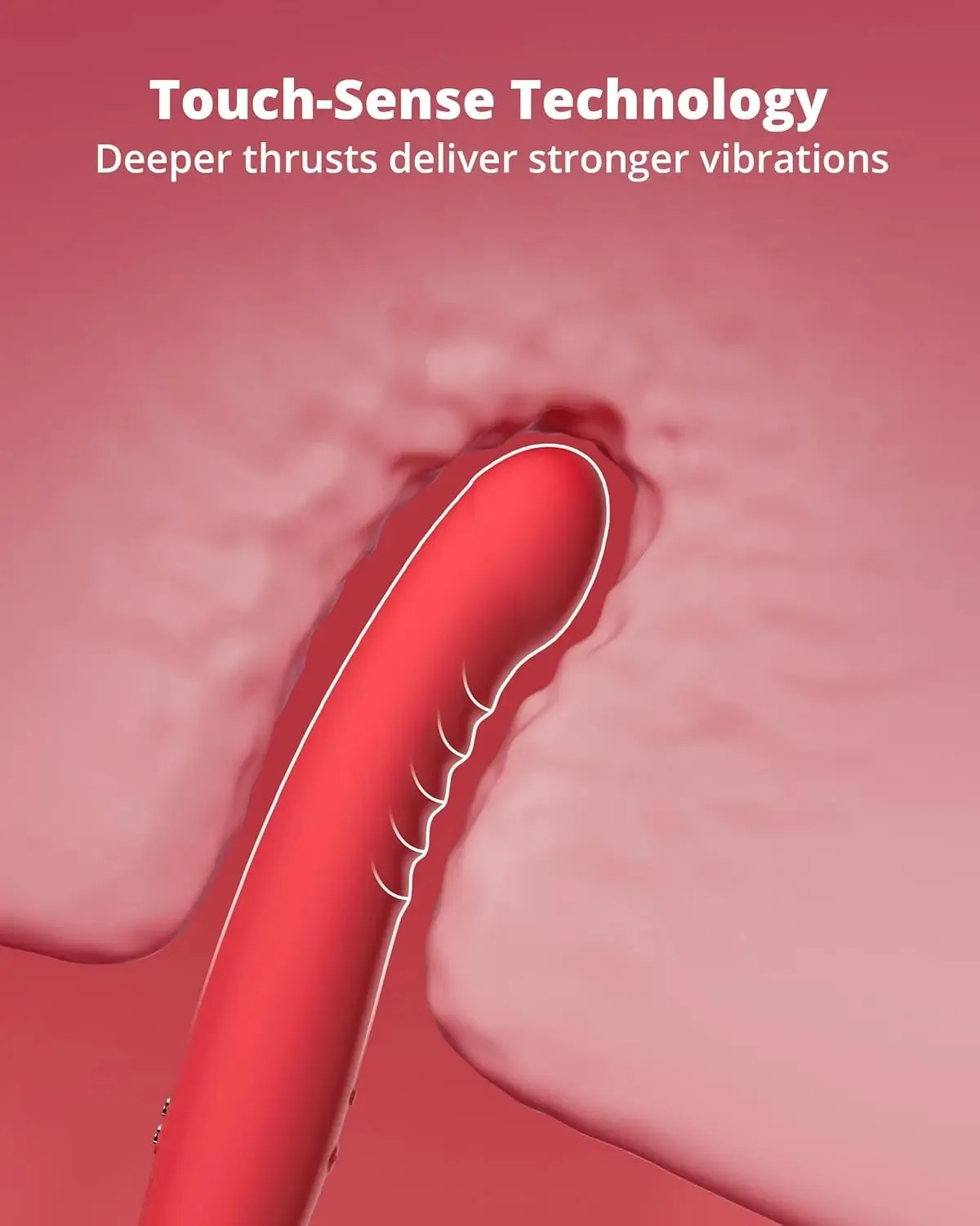 Lovense Mission 2 Bluetooth Suction Cup Dildo Sex Toy Touch-Sensitive Tech - Red